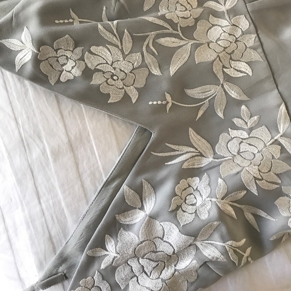 BHLDN Sadia Floral Embroidered Maxi Dress - Grey Fog - Picture 3 of 7